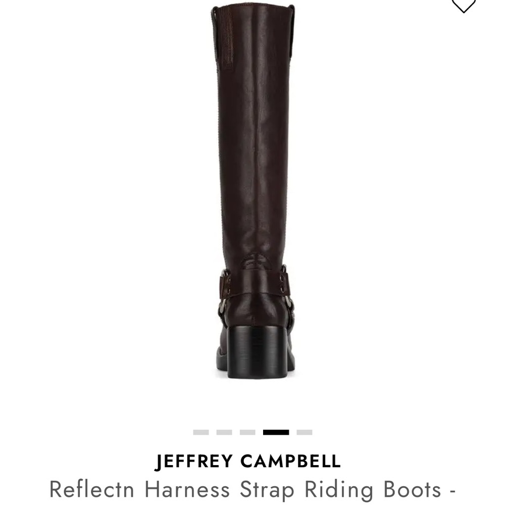 Jeffery Campbell REFLECTN Harness Brown Leather Moto Boots - Picture 6 of 16